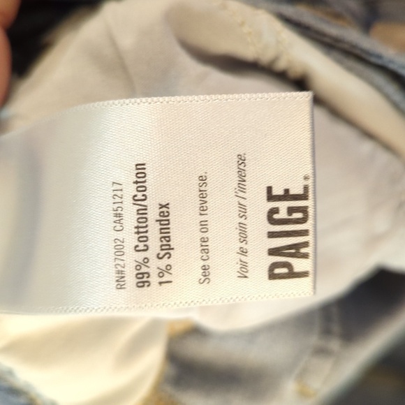 Paige cuffed jean shorts 3" inseam distressed mid-rise stretch women's size 30" - Picture 6 of 7